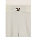 pantaloni wide leg in viscosa con dettagli in ciniglia gardenia donna extra large