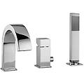 miscelatore bordo vasca con bocca di erogazione a cascata serie level les040cr cromato ottone