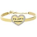 bangle i'm just a dreamer in acciaio dorato e strass collezione lady message