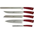 coltelli set chef linea elegance rosso di 5 pezzi