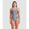pezzo unico donna white multi-blue river-soft green