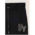 pantaloni sportivi con polsini in costina e strass nero donna small