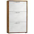 scarpiera 3 ante doppia profondità l 67 x h 112 x p 28 cm 18 paia rovere naturale e bianco