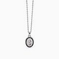 gioielli collana uomo in argento con ciondolo e zirconi neri mystical