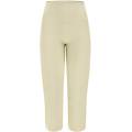pantaloni push up wr. up capri a vita alta tinti in capo in tessuto navetta brown rice donna xxs