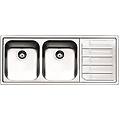 lavello roma 116x50 cm inox spazzolato 2 vasca con sgocciolatoio a destra piletta 3 5''