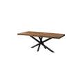 tavolo da pranzo in legno di sheesham 180x90x76 verniciato naturale / gambe mikado antracite matt