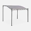 pergola a parete struttura in acciaio 3x2. 5 m con tetto in tessuto. beige