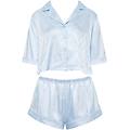 bluebella helene pigiama corto in raso luxe azzurro ghiaccio