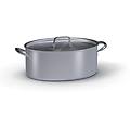 professionale casseruola ovale in alluminio con coperchio e maniglie in acciaio inox spessore 3 mm