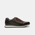 sneaker in pelle con zip laterale grigio