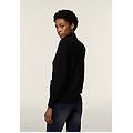 maglia in tricot con collo alto zip e tasche quadrate nero donna small