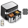 friggitrice ad aria dual easy fry & grill ey905d 8 3l 2700w doppia zona acciaio