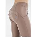 pantaloni push up wr. up similpelle vita alta con incrocio raw umber donna small