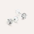 orecchini lobo punto luce claire oro bianco cubic zirconia collezione claire oro bianco