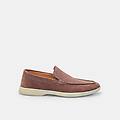 mocassini in suede da uomo marrone
