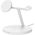 boostcharge pro caricatore wireless 3-in-1 qi2 ricarica rapida bianco per smartphone cuffie e