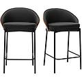 sgabelli da bar neri legno scuro e metallo h65 cm (set di 2) tucson