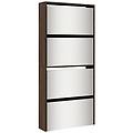 - scarpiera con specchio a 4 livelli rovere marrone 63x17x134 cm