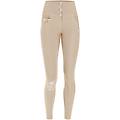 pantaloni push up wr. up 7/8 vita alta con bottoni in tessuto navetta con strappi warm sand donna