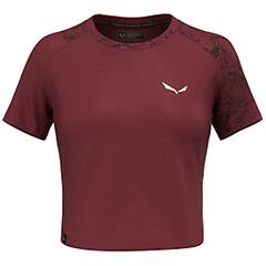 Salewa Lavaredo Hemp Crop W T-shirt Donna Dark Red/black