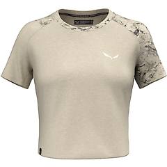 Salewa Lavaredo Hemp Crop W T-shirt Donna Beige/black