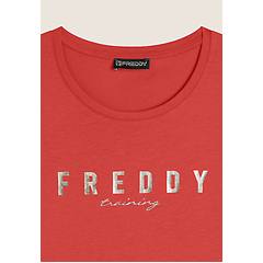 Freddy T-shirt In Jersey Con Logo Oro Chiaro Sul Fronte