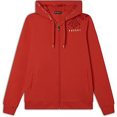 Freddy Felpa Zip Leggera Con Cappuccio E Dettagli Floreali