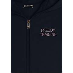 Freddy Felpa Donna Con Zip E Cappuccio Con Interno Fantasia