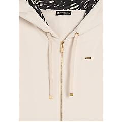 Freddy Felpa Con Cappuccio Animalier E Zip Frontale White