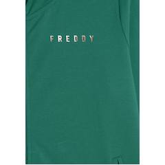 freddy felpa zip collo alto con dettagli floreali e stampa su manica