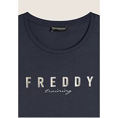 Freddy T-shirt In Jersey Con Logo Oro Chiaro Sul Fronte