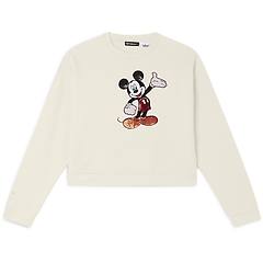 Freddy Felpa Cropped Comfort Fit Con Ricamo Mickey Mouse