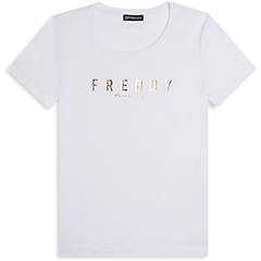 Freddy T-shirt In Jersey Con Logo Oro Chiaro Sul Fronte