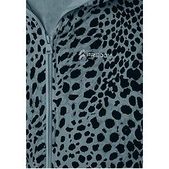 freddy felpa cropped con zip e cappuccio animalier leopard animalier on blue donna xxs