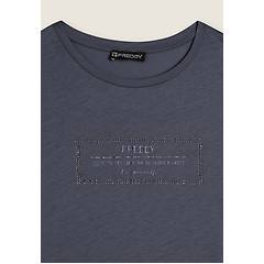 Freddy T-shirt Donna Lunga Con Spacchi E Grafica Brillante