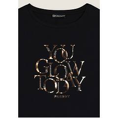 Freddy T-shirt Con Strass ''you Glow Today''