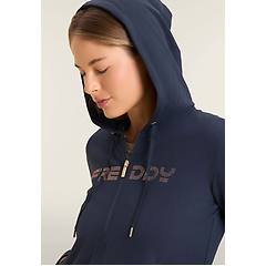 Freddy Felpa Da Donna Con Zip. Cappuccio E Banda Logata