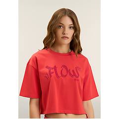 Freddy T-shirt Cropped Con Grafica "flow" E