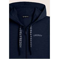 Freddy Freddy. Felpa Cappuccio E Zip In Tessuto Fiammato