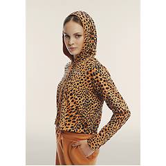 Freddy Freddy. Felpa Cropped Con Zip E Cappuccio Animalier