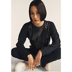 Freddy Freddy. Felpa Corta Con Paillettes Sul Fronte E