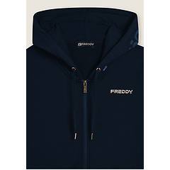 Freddy Felpa Da Donna Con Cappuccio Zip E Fondo Arrotondato