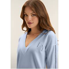 Freddy Freddy. Felpa Scollo A V Con Spalla Scesa E Dettagli