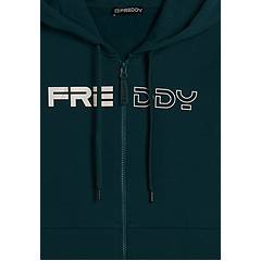 Freddy Felpa Full Zip Con Cappuccio E Logo Frontale Perlato