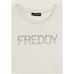 Freddy Freddy. T-shirt Donna Con Logo In Strass Bicolori