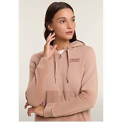 Freddy Freddy. Felpa Cappuccio E Zip Da Donna Con Fondo