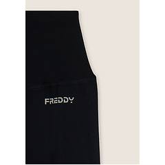 freddy leggings sportivi a zampa con vita altissima a costine nero donna medium/large