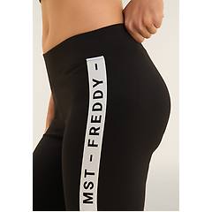freddy leggings con bande laterali e scritta mst nero-bianco donna extra large