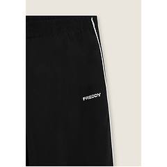 freddy pantaloni sportivi in nylon stretch con cucitura a contrasto jet black-white uomo medium